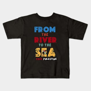 from the  river  to the sea  free palestine Kids T-Shirt